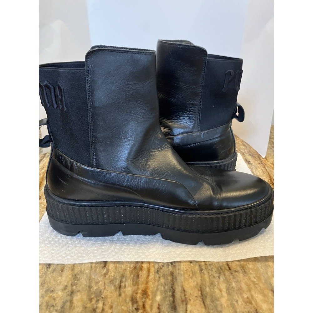 PUMA Black Bikercore Grunge Fenty By Rihanna Chelsea Sneaker Boot Size 11.5